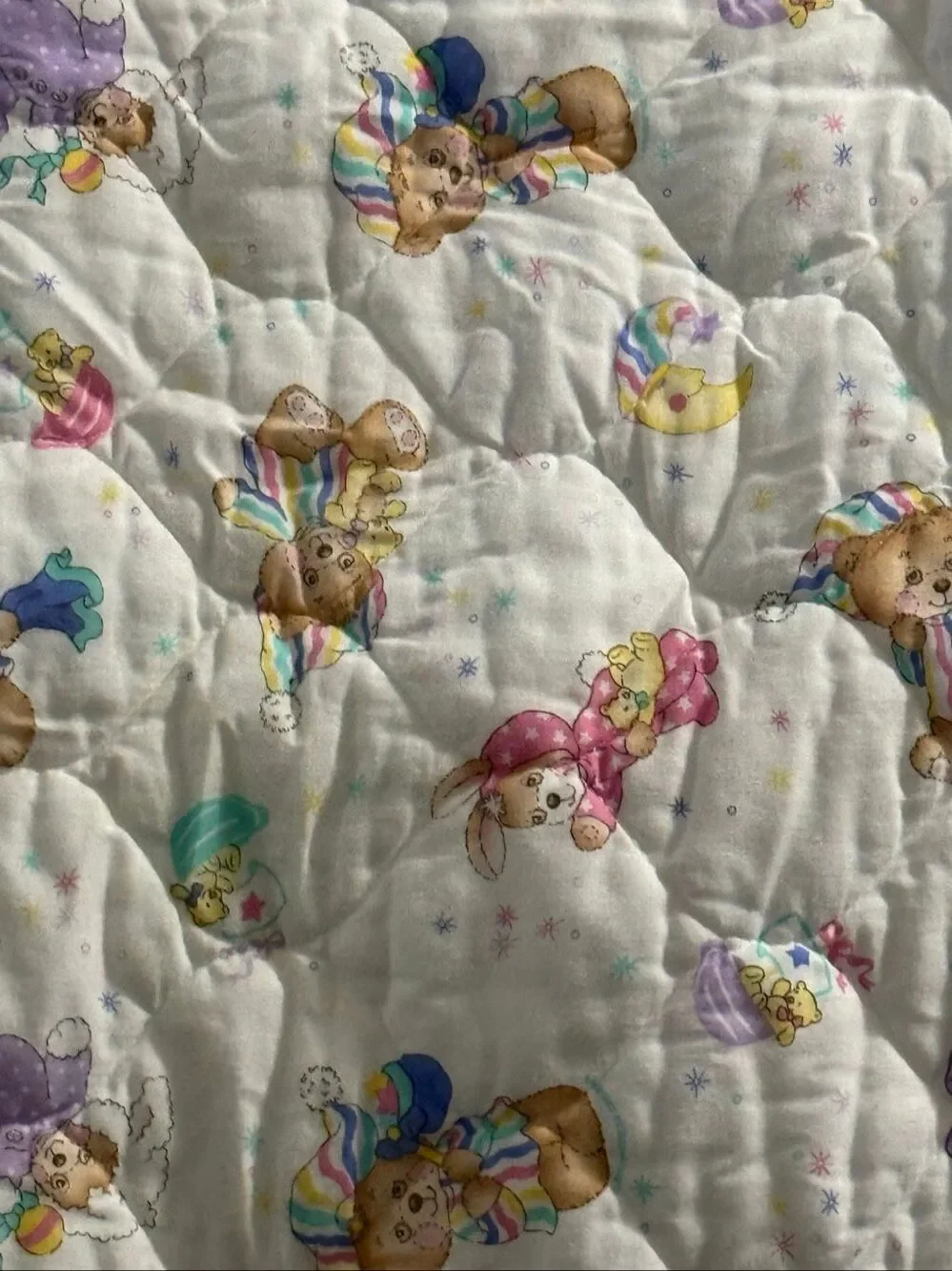 Vintage Teddy  Beddy Bear Sleepy Time Baby Crib Comforter